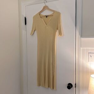 Lemon Yellow Ribbed Dress 🍋